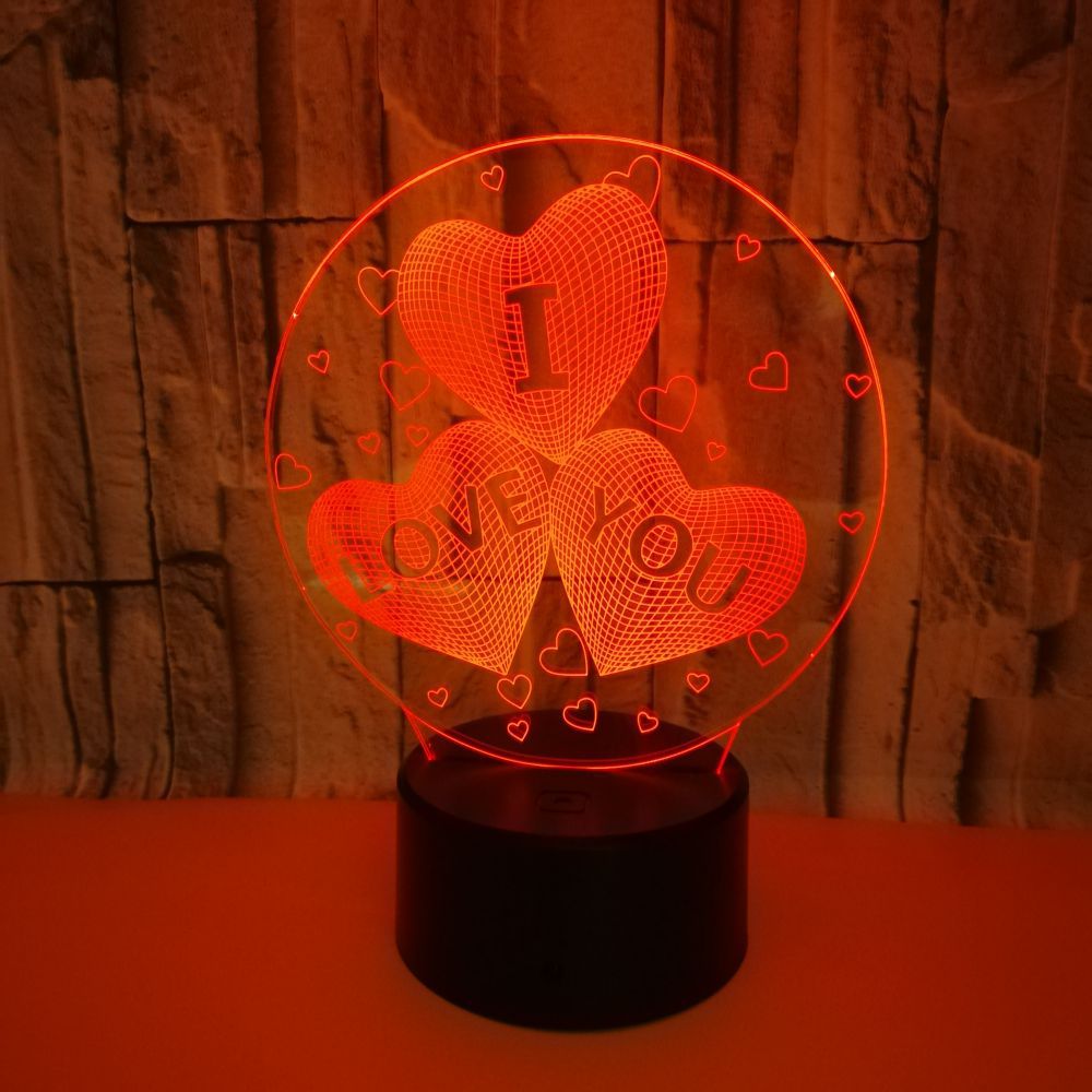 Valentine's Day gift I LOVE YOU Colorful 3D night Lights Acrylic Visual LED Gradient table lamp