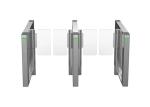 Pedestrian Crystal Glass Swing Barrier Brushless Motor 900mm Channel