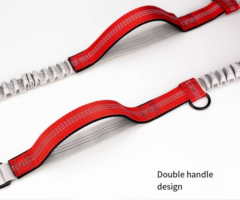 Pet Belt Elastic Night Reflective Silk Drawstring Traction Rope Outdoor Running Hands Free Dog Leash