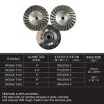 Aluminum Matrix Masonry 4 Diamond Cup Grinding Wheel CE