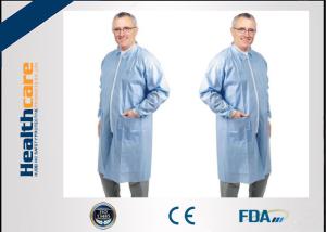 Wholesale Nonwoven Disposable Lab Coats Protective Medical Clothing with Collar and Zip from china suppliers
