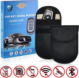 Wholesale Genuine Leather Car Key Faraday Bag Keyless Fob RFID Blocker Smooth Design from china suppliers