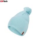 Orange Reflective Knit Beanie Running Fisherman Warm Ribbed Slouchy Merino Wool