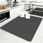 Kitchen Dish Drying Mat in Dark Gray 30*40cm with Non-slip and Heat Resistance
