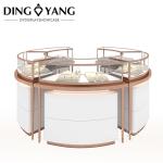 Rose Golden Custom Glass Jewellery Display Cabinet With Good Quality And Good