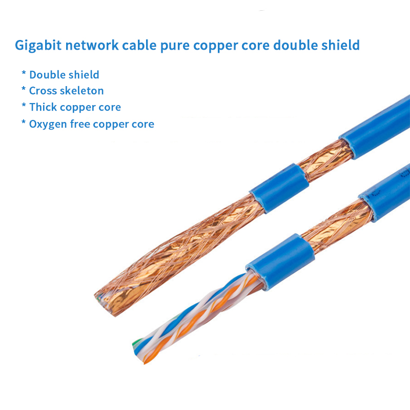 Gigabit CAT6A Lan Cable Pure Oxygen Free Copper Shielded Twisted 4 Pairs