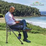 56*52*95cm Oval Iron Tube Folding Camping Chair Portable Oxford Cloth With Carry