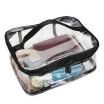 Clear PVC travel toiletry bag , Minimalism style Makeup Train Case