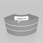 Store Counter Grey Wooden Cash Register Iron Structure Light Box For Branded