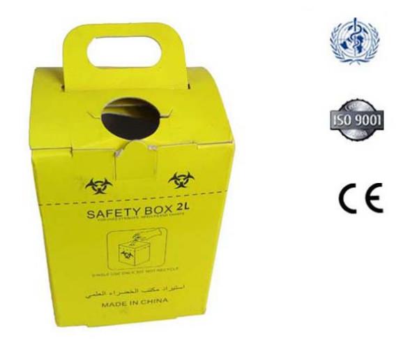 2L Safety box, Disposable Medical Cardboard Safety Box, Safety Box For Syringe