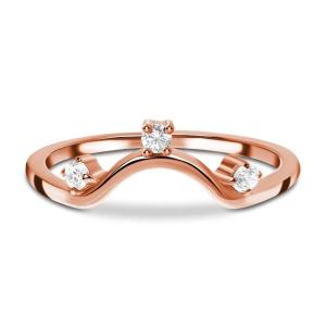 Wholesale 14K Rose Gold Real Diamond Jewellery , Round Real Fancy Diamond Anniversary Rings from china suppliers
