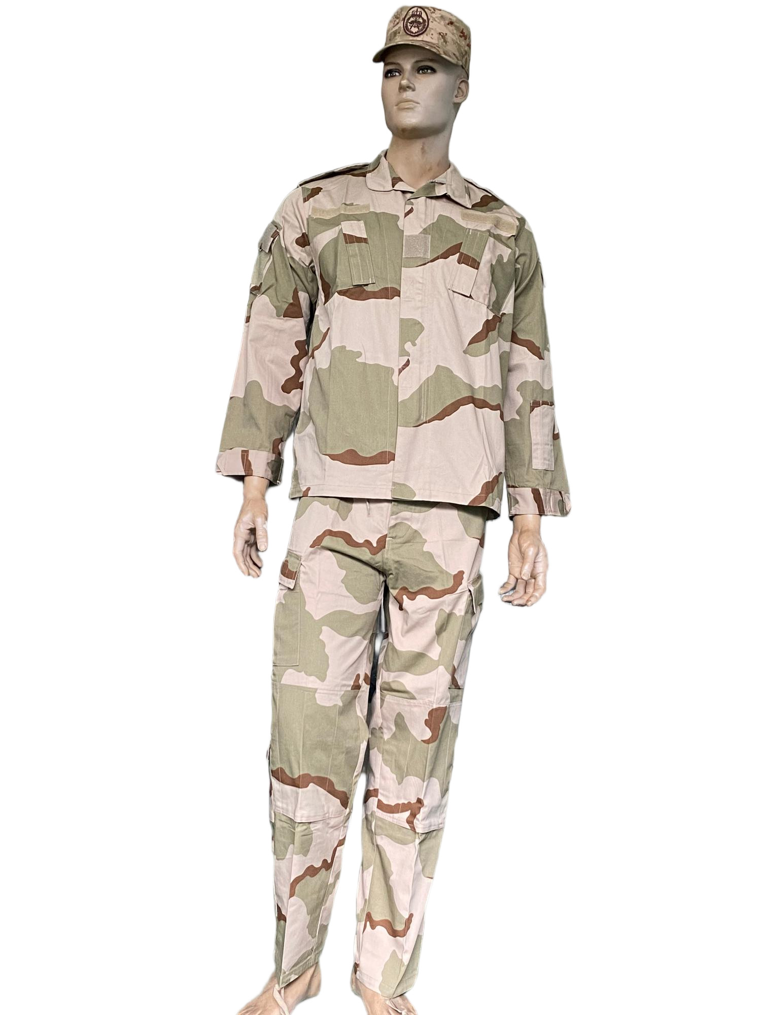 Desert Camouflage Tactical Uniform ACU Military Uniform Set Jacket And Pants In TC 65 35 Ripstop Fabric 230GSM For Army Uses