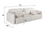 BN Minimalist Elephant Ear Leather Sofa Bed Living Room Smart Sofa Bed with
