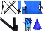 Blue Fabric Folding Double Two Seats Camping Beach Chair With Umbrella Chair