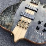Free shipping Burst Maple top 4 strings Bass Guitar,Neck through body,Ebony
