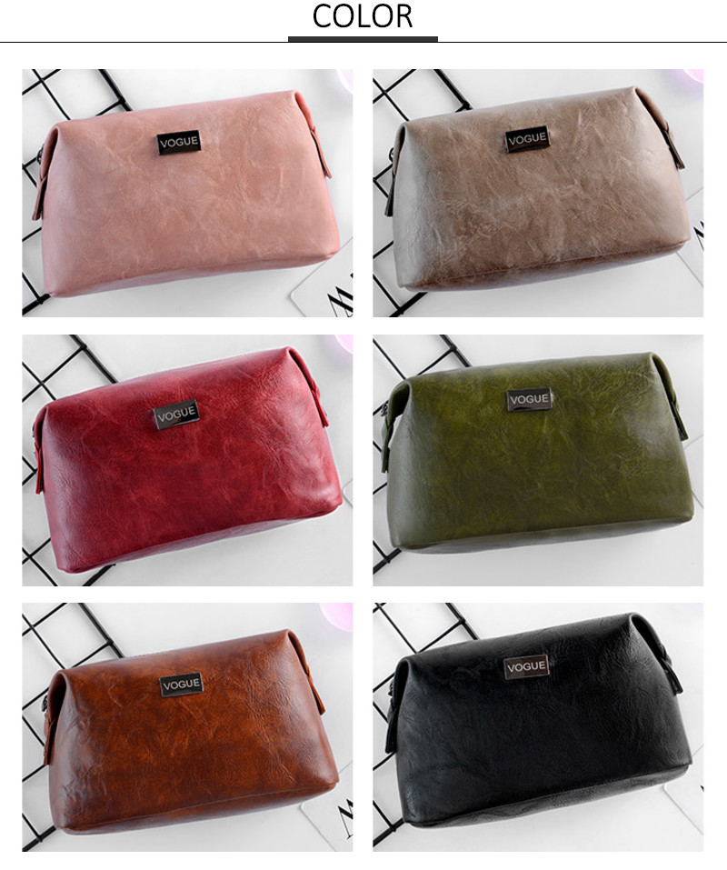 Shaving Bag Toiletry Organizer PU Cosmetic Makeup Bag For Women