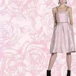 145cm Dress Cupro Viscose Fabric Stripes Flowers Chiffon Printed Fabric