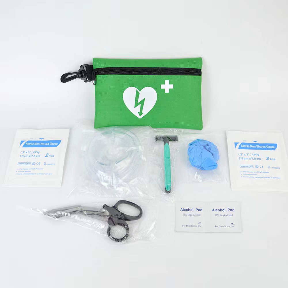 Rescue Kit Mini CPR First Aid Kit Nylon bag with key chain CPR life with key ring