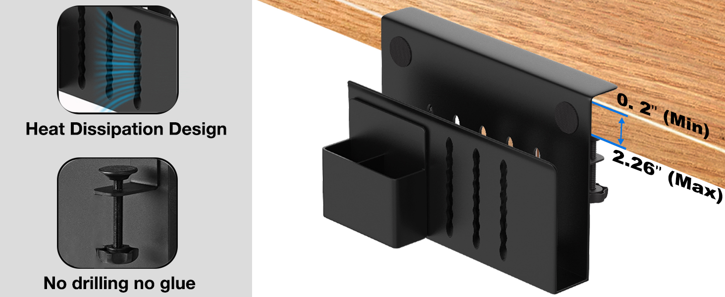 Desk Storage Under Steel Hanging Organizer No Drill Cable Management Tray Laptop Holder