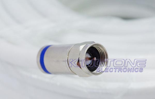 Outdoor CATV Cable with RG6 Compression Connector , 25M Antenna Coaxial Cable