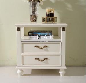 Wholesale classic white nightstand with 2 drawers bedsides table from china suppliers