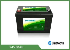 Wholesale 24V50Ah RV Bluetooth Rechargeable Battery , Deep Cycle Golf Cart Battery 1.28KWh from china suppliers