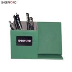 Multipurpose Leather Pencil Holder Desk Wireless Charging LED Custom Logo PU