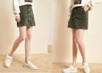 Olive Green 2020 Youth Skirt Corduroy Short Dress Fashion Trender 100% Cotton