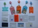 Transparent Pink Yellow Color PP PVC Badge Holder For Exhibition