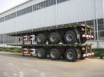 28T Landing Gear Flatbed Truck Trailer , Low Bed Semi Trailer 3 Axle