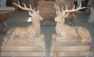 Wholesale Deer marble sculpture for garden from china suppliers