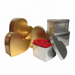 Wholesale Gold / Silver Cylinder Chipboard Gift Boxes For Flower Packaging Heart Shaped from china suppliers