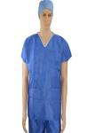 Lightweight Disposable Blue Plastic Aprons With V-Neck Or Round Neck
