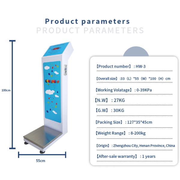 200Kg Coin Operated Baggage Weight Scale for Precise Weighing in Gyms and Airports