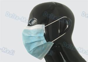 Wholesale 3 Ply Non Woven Earloop Disposable Face Mask Blue Color For Doctor / Patient from china suppliers