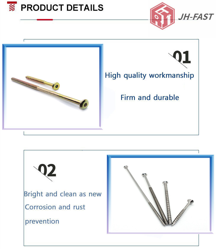 Metric Measurement System Hexagon Socket Flat Framing Head Furniture Screw