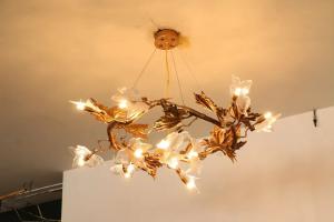 Wholesale H65 Copper Body Art Glass Maple Leaf Pendant Chandelier Lights Modern ISO9001 from china suppliers