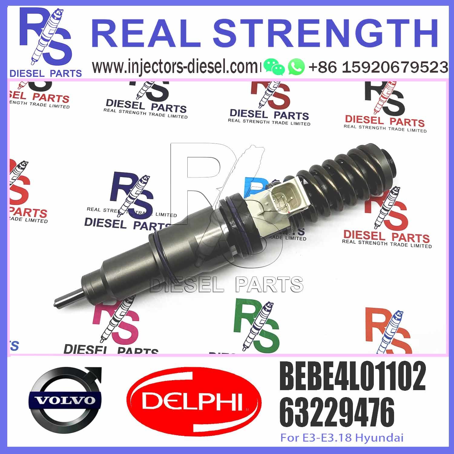 BEBE4L01002 BEBE4L01102 Diesel Fuel Injector For HYUNDAI L Engine Parts 33800-84710 Fuel Injector Repair Kit