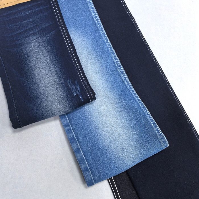 Young Ladies Dark Blue High Stretch Satin Lightweight Denim Fabric 9OZ