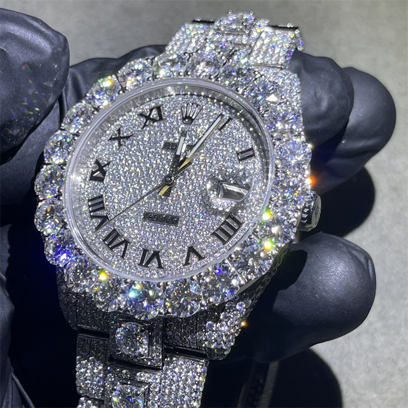 Ice Giant Fancy Snake Disc VVS Moissanite Diamond Automatic Mechanical Watch For Men