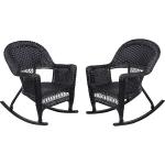 Brown Finish PE Rattan Wicker Chairs Rocker Patio Furniture