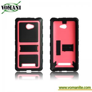 China PC+silicone case for HTC X920D, double color case with stand,Belt clip on sale