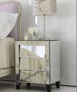 Wholesale Cant Three Drawers Mirror Night Stand Cabinet Table for Bedroom Furniture from china suppliers