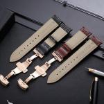 2020 Leather Fish Pattern Leather Band Soft Double Press Butterfly Buckle Strap