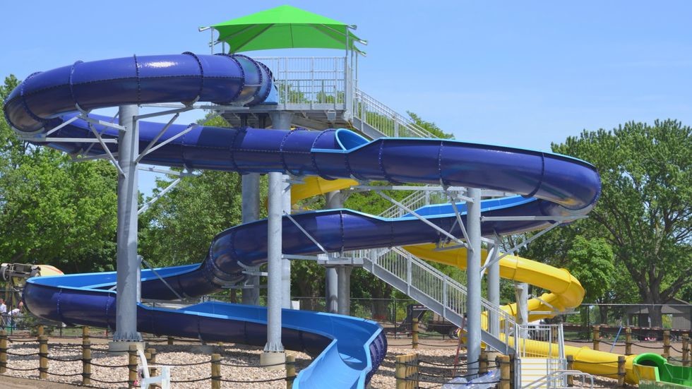Children Swimming Pool Water Game Play Spiral Fiberglass Water Slide for Children