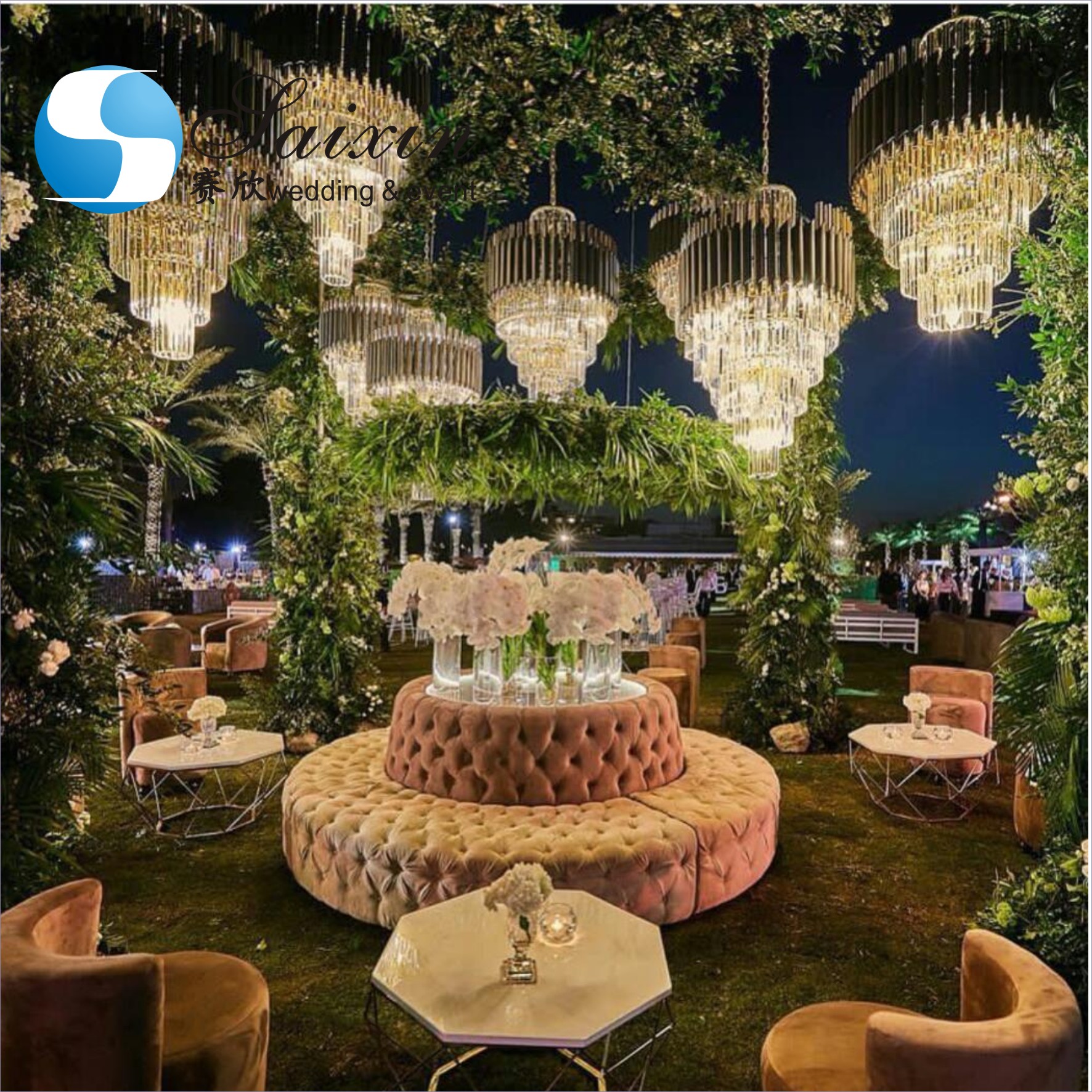 White Crystal Chandelier Lights Crystal Ceiling Lamp Decoration 100CM