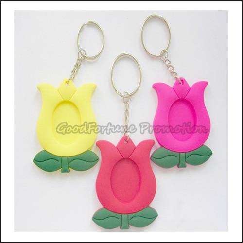 promotion customed printed logo soft pvc rubber photo frame gift keychain