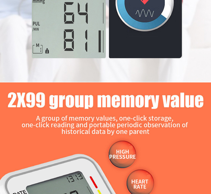 English Home Blood Pressure Device Automatic Shutdown With One Button Measurement