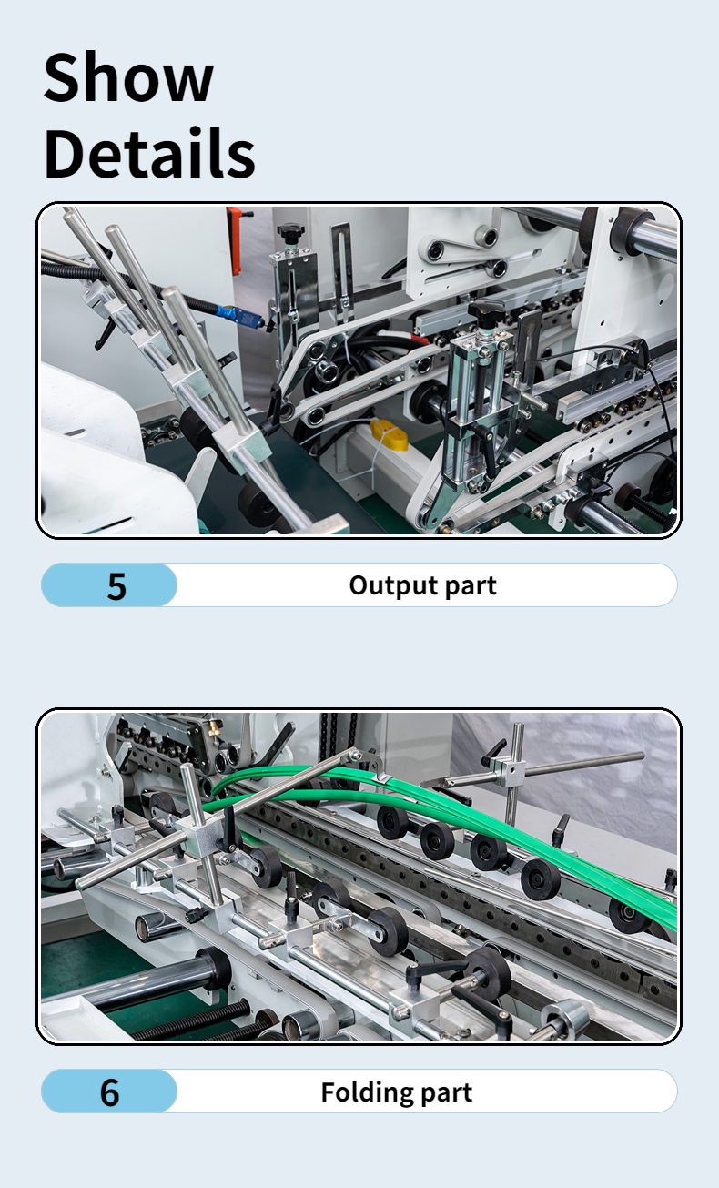 Water Soluble Cold Glue Folder Gluing Machine for 4 Corner and 6 Corner Boxes CQT-1300