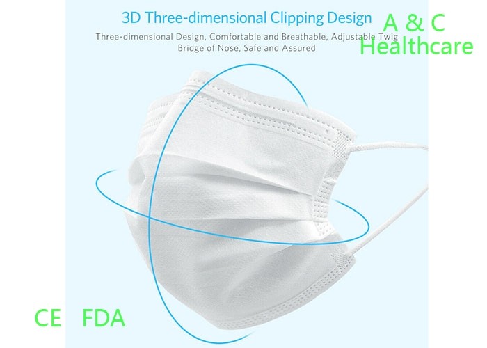 3 Ply Non Woven Kids Surgical Mask Ear Hook Headband Adjustable